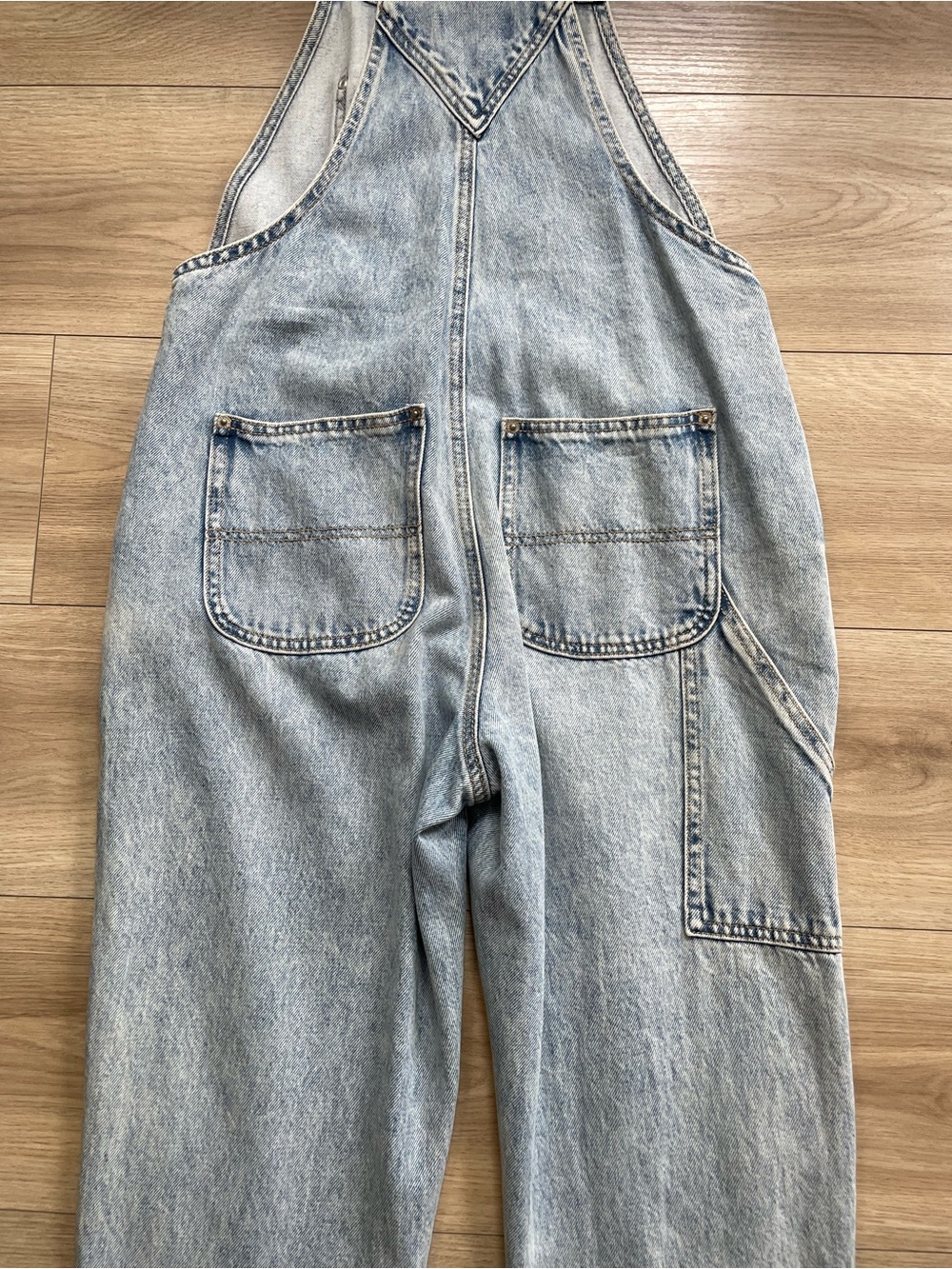 Women’s Light Blue Washed Denim Overalls- 4Tall - Picture 6 of 6